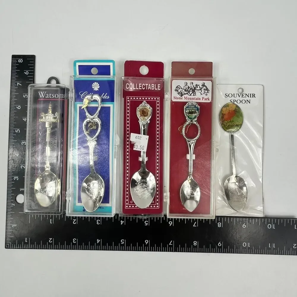 Vtg Souvenir Collector Spoon x7 Lot Georgia Florida Charleston Stone Mountain SC